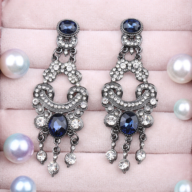 Pendientes de banquete de Tassel de diamante larga y larga al por mayor